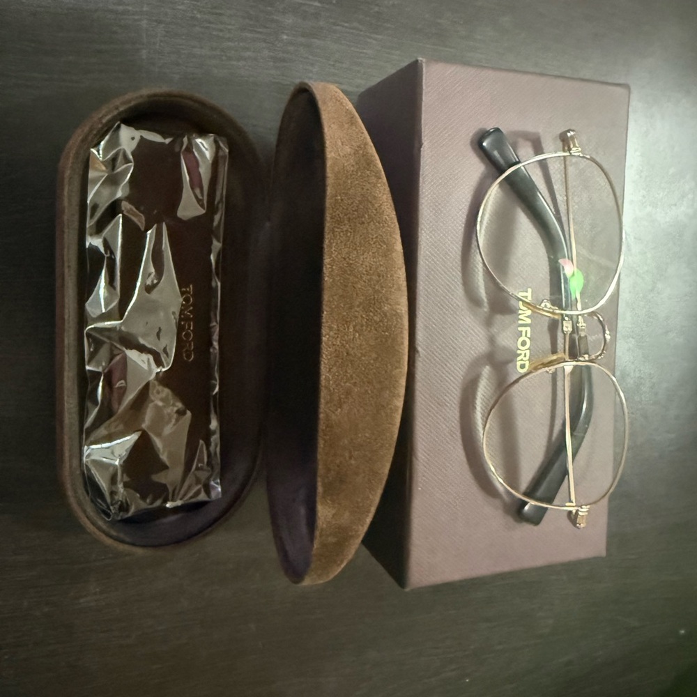 Tom Ford Gold Frame Glasses with Black Temples